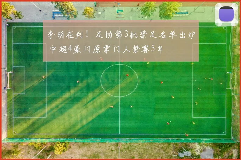 李明在列！足协第3批禁足名单出炉 中超4豪门原掌门人禁赛5年